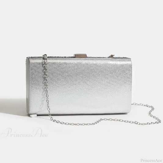 Square Bags Women’s Party Evening Clutch Bag SILVER / (20cm clutchbag-250126