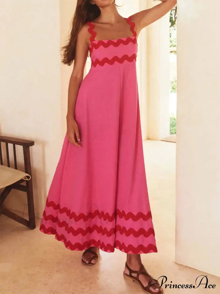 Square Neck Stylish Strap Maxi Dress Dresses