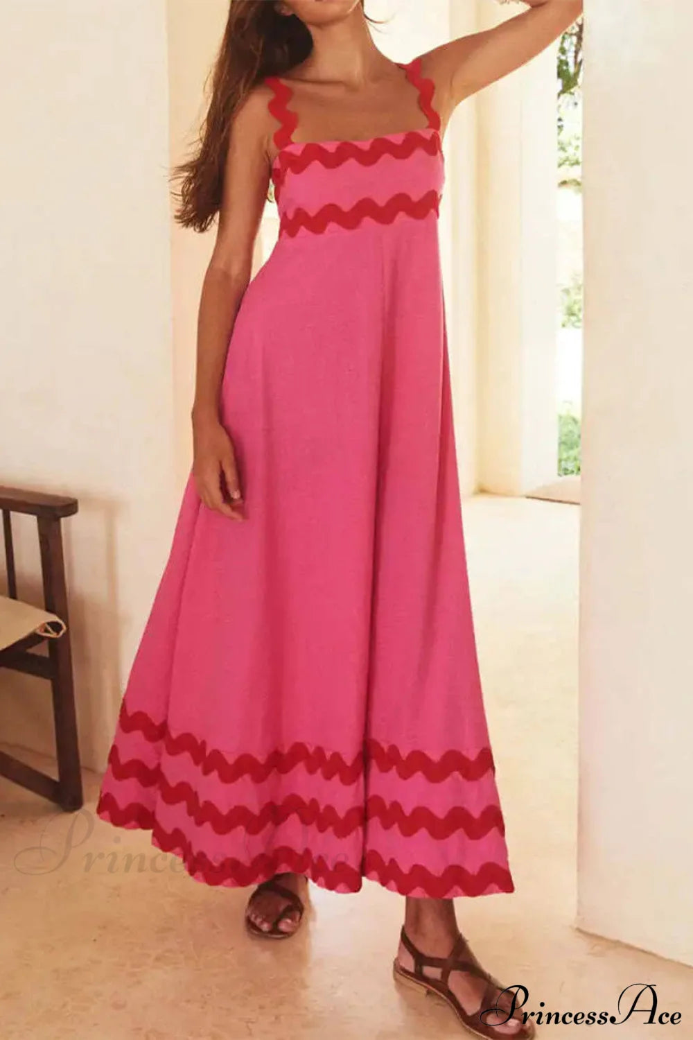 Square Neck Stylish Strap Maxi Dress Dresses