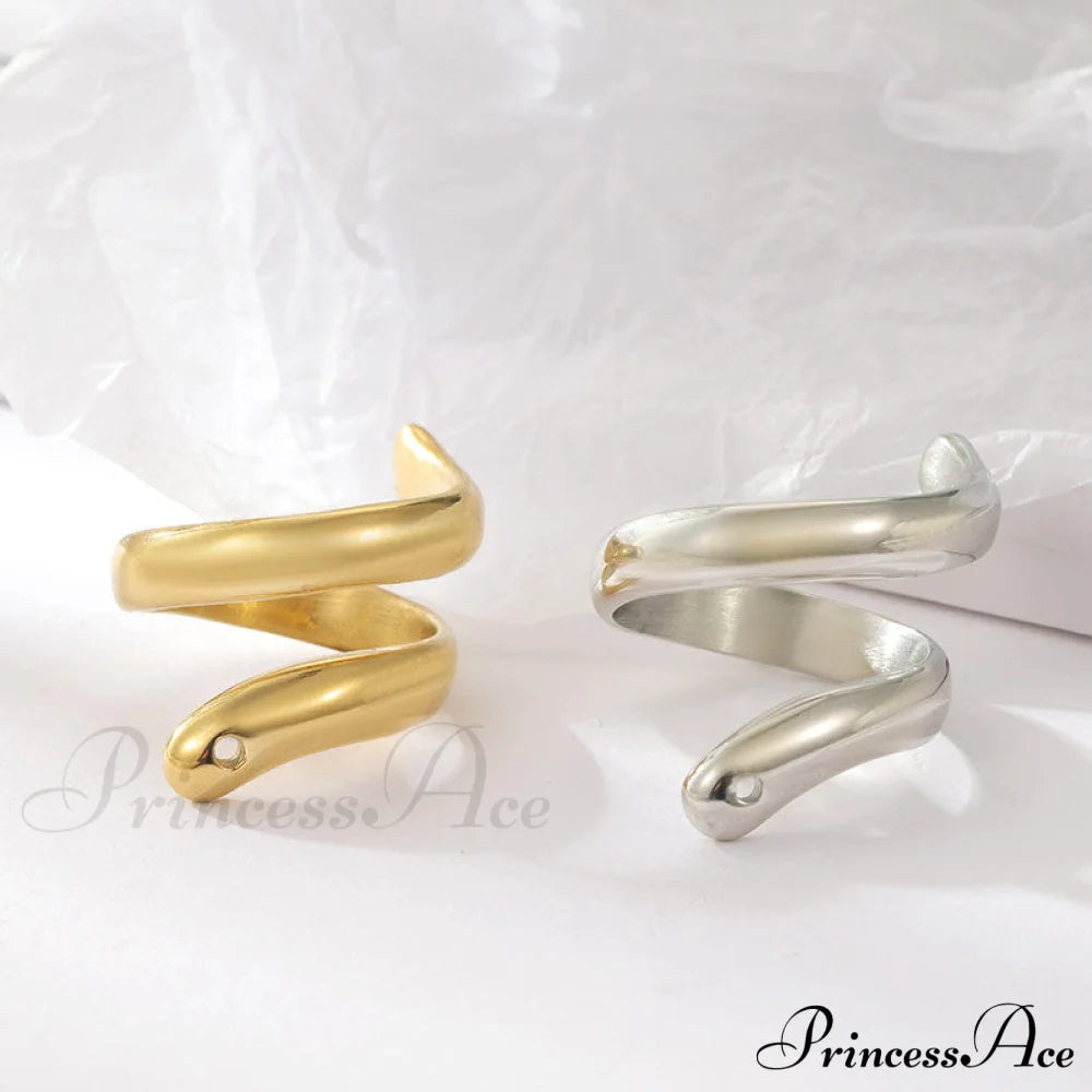 Stainless Steel Exaggerated Serpentine Cast Ring