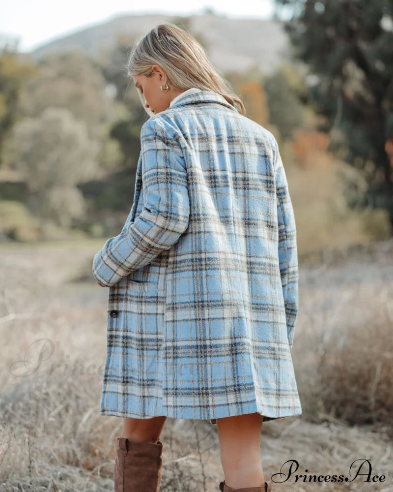 Stan Plaid Coat - Light Blue Coats-L