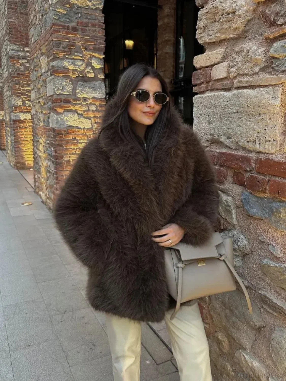 Stand Collar Fluffy Winter Coat