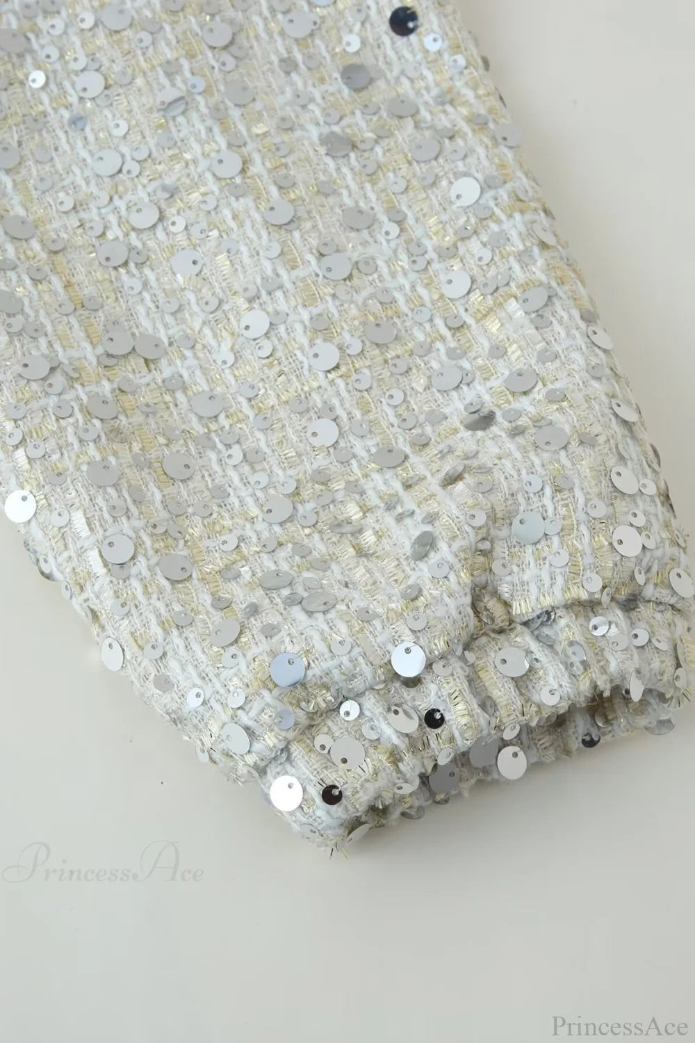 Stand Collar Sequin Long Sleeve Jacket