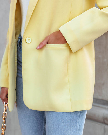 Pocketed Blazer in Lemon