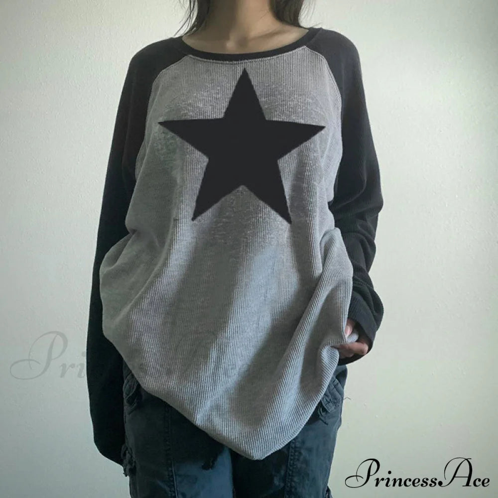 Star Print Oversized T-Shirts