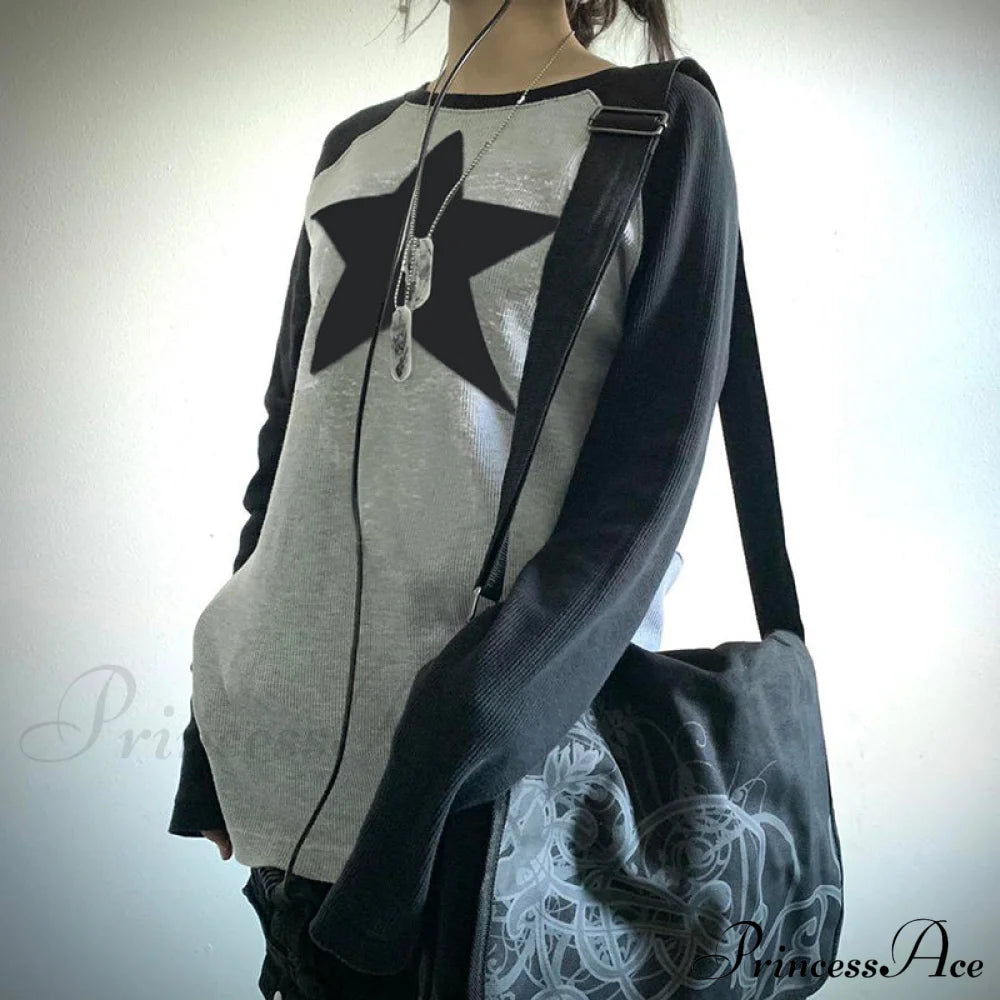 Star Print Oversized T-Shirts