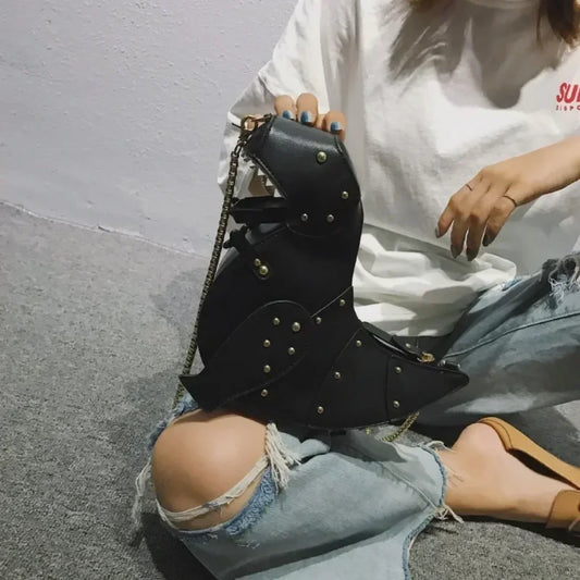 Star Tote Denim Chain Shoulder Bag Black shoulder-250126