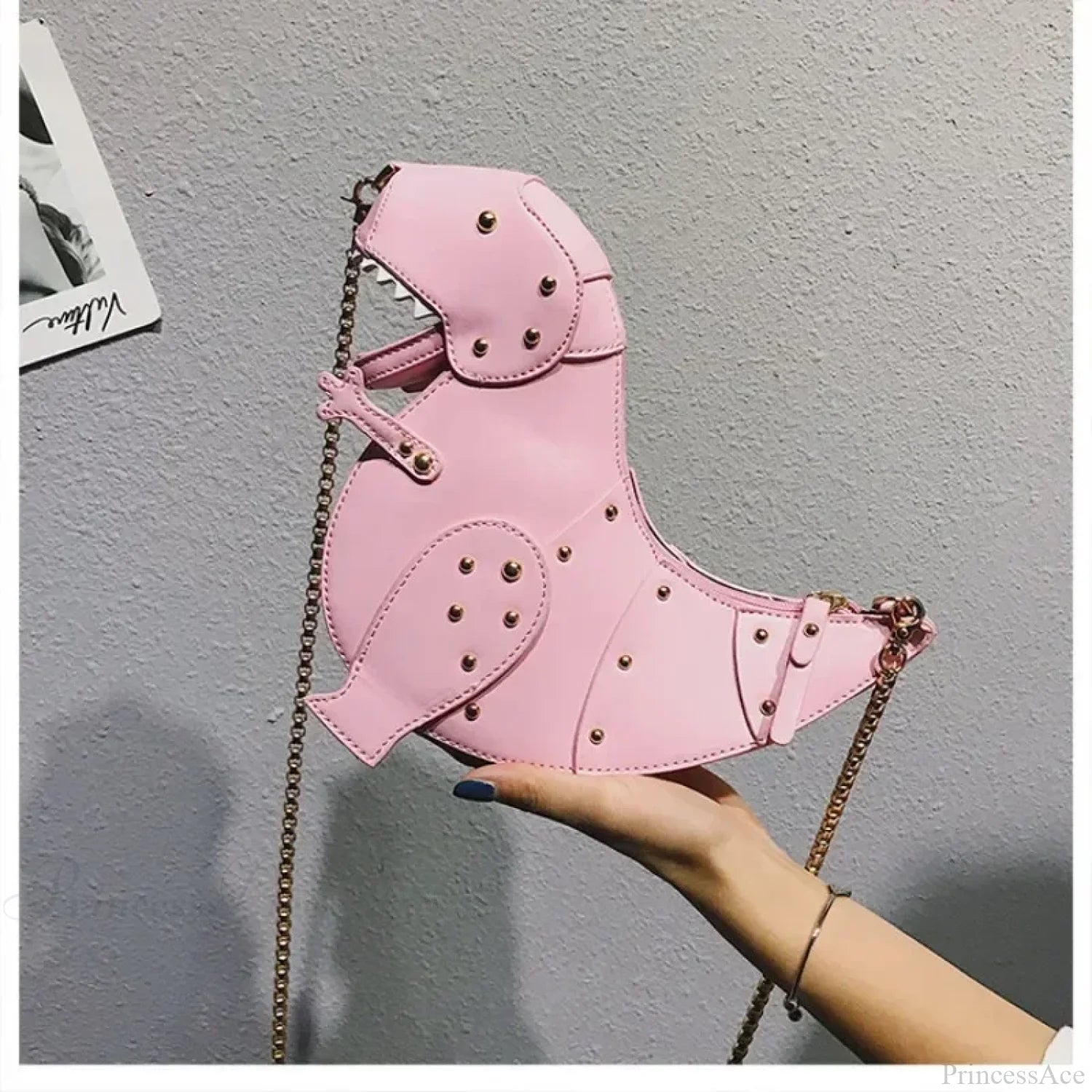 Star Tote Denim Chain Shoulder Bag Pink shoulder-250126