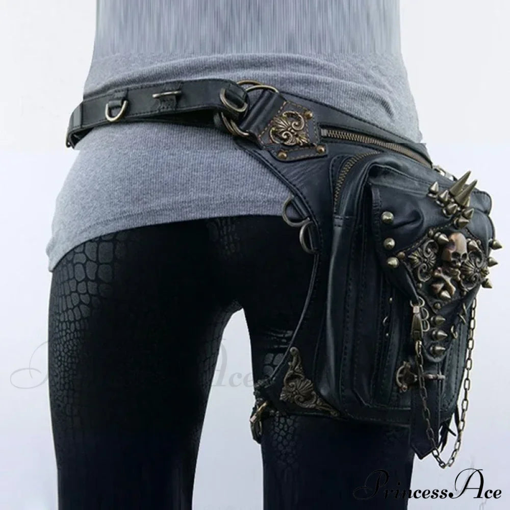 Steam Punk Gothic Waist Leg Hip Belt Mobile Phone Messenger Fanny Bag Halloween