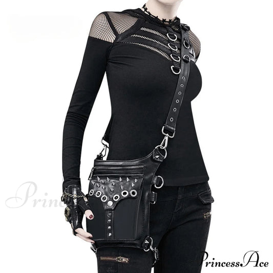 Steampunk Vintage Fanny Rivet Retro Rock Gothic Thigh Waist Pack Bag Halloween