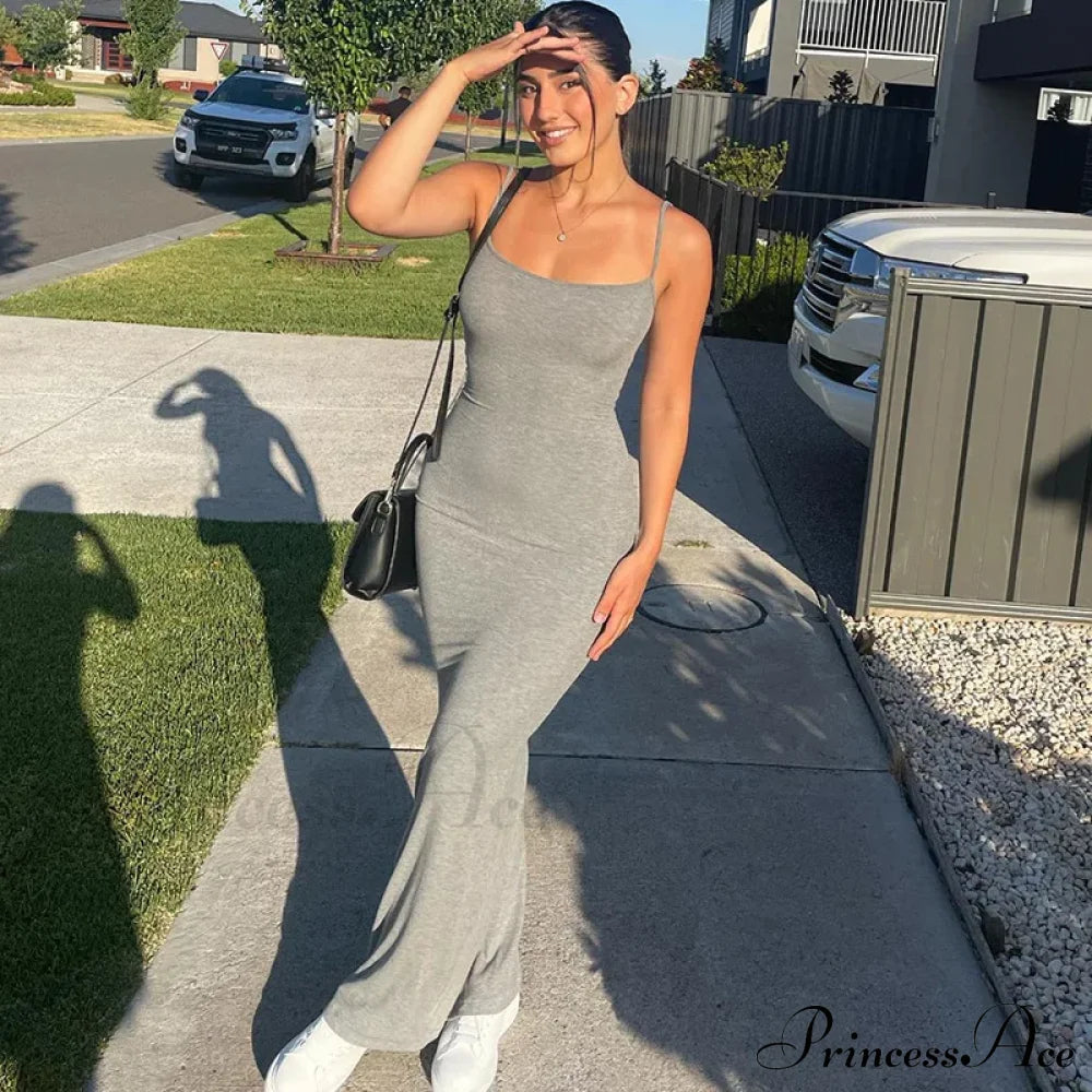 Strap Backless Long Casual Maxi Dress