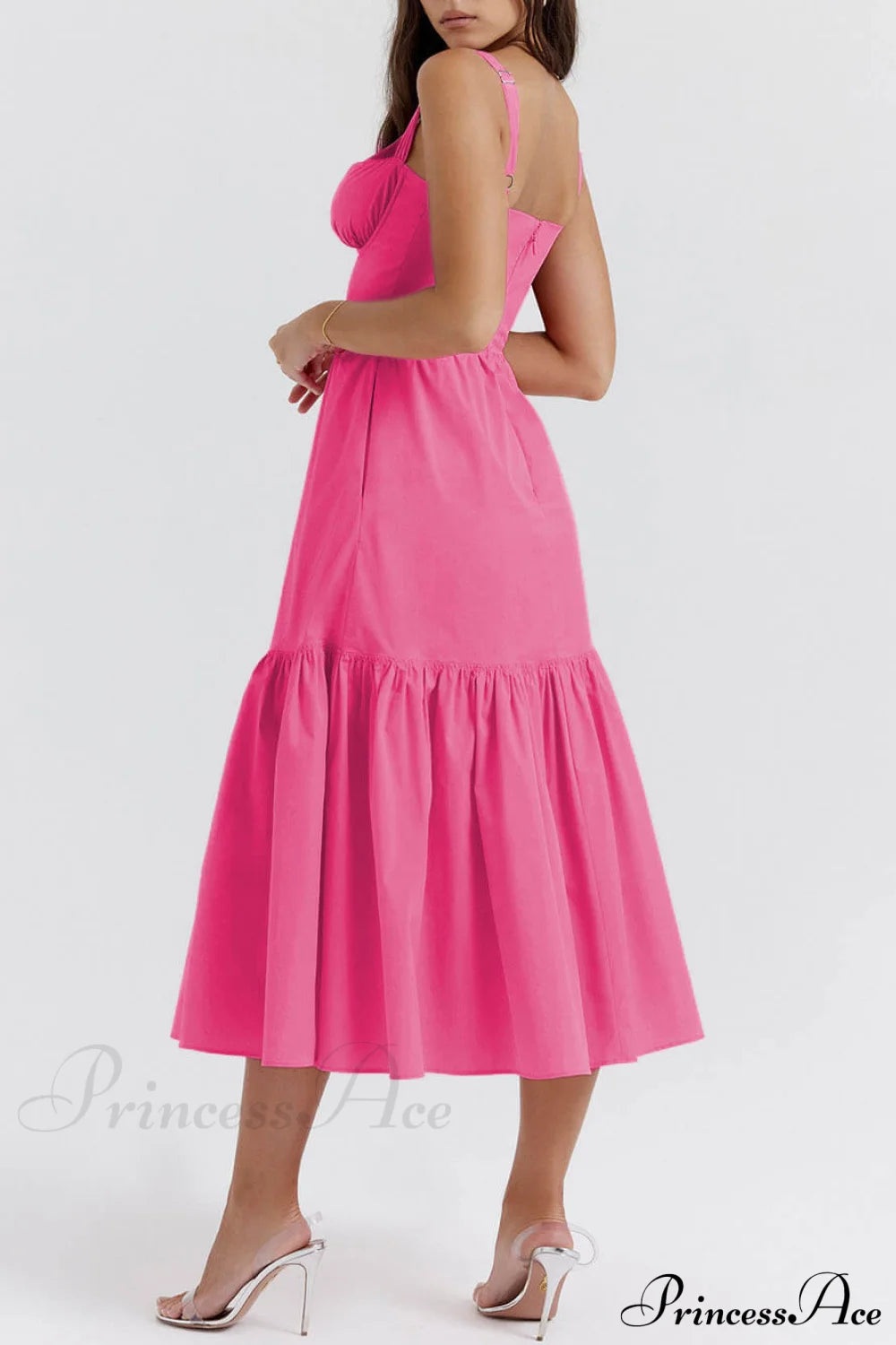 Strap Solid Color Charming A-Hem Midi Dress Dresses