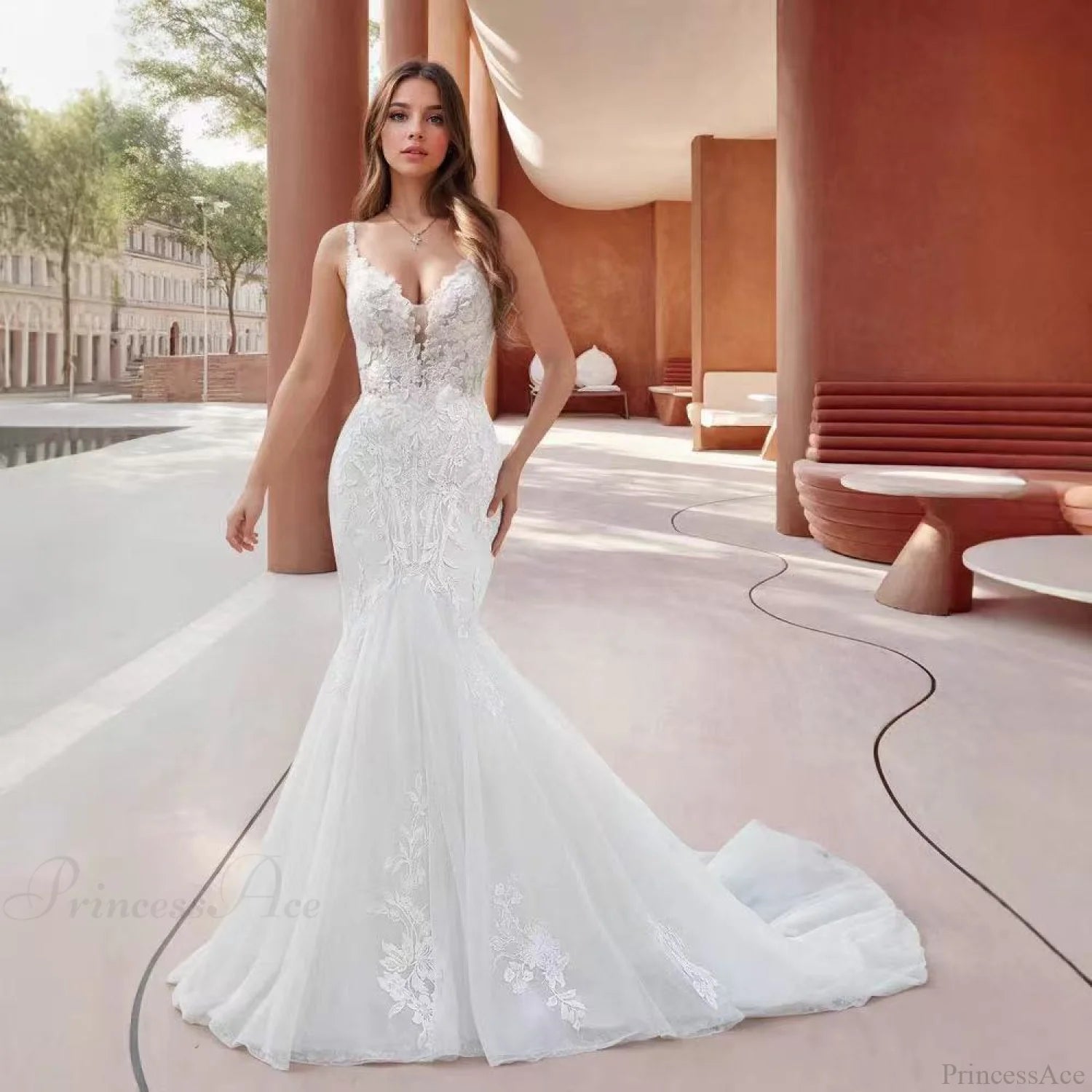Strapless Satin Mermaid Bridal Wedding Dress off white / 2 weddingdress-250223