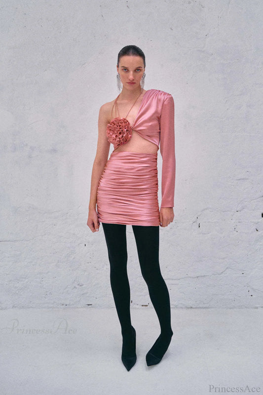 Strappy Asymmetrical Embroidered Prom Dress promdress-250223