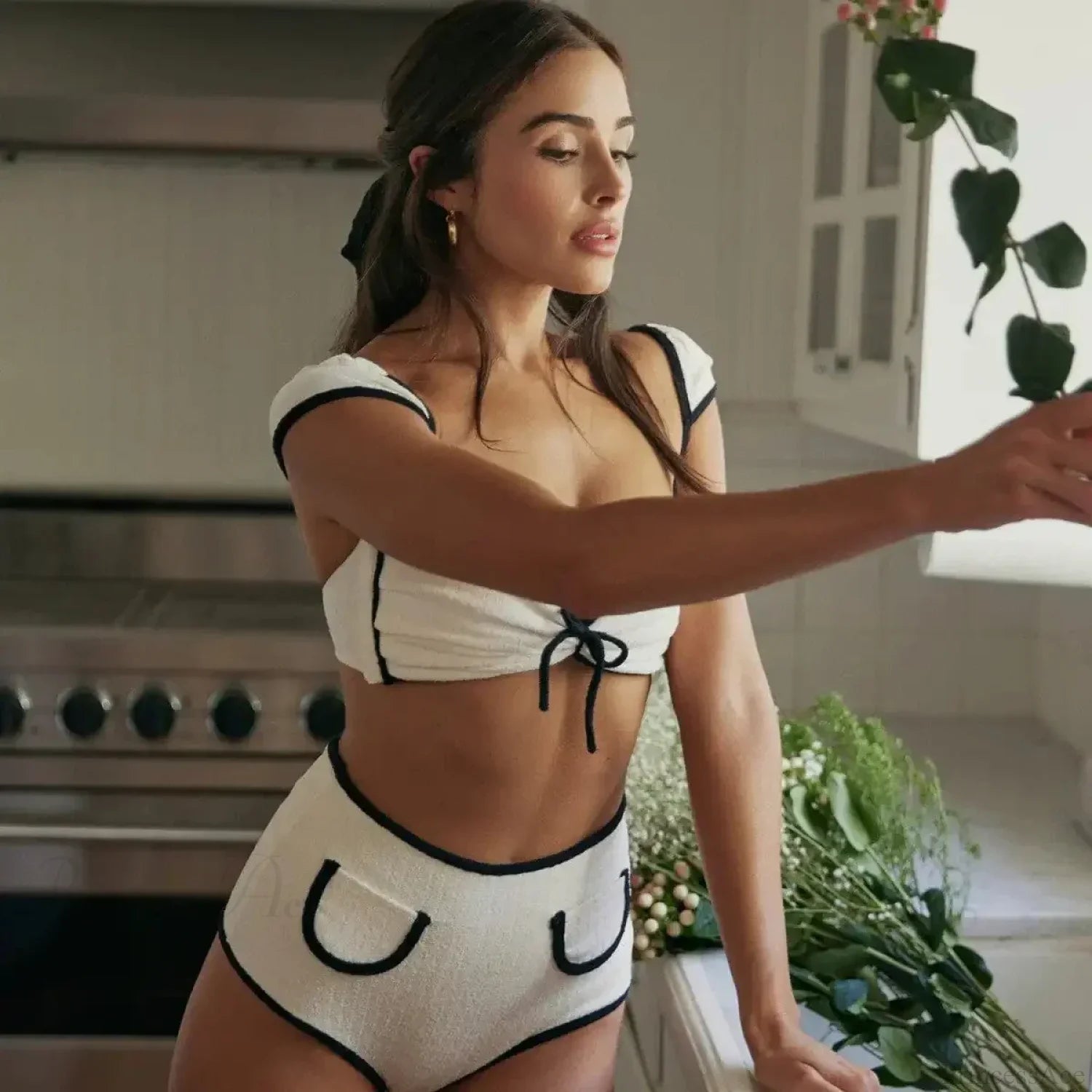 Strappy Backless Ruffle Bikini Set