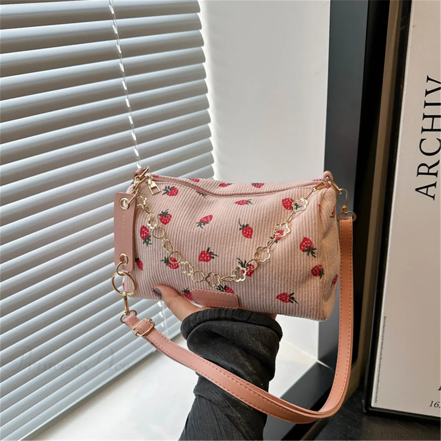 Strawberry Corduroy Mini Crossbody Pink crossbody-250126