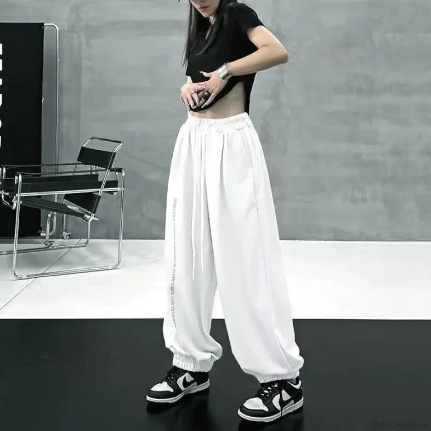 Street Dance Quick Drying Cargo Pants white / S