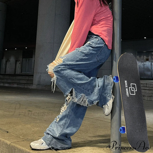 Street Style Hip Hop Ripped Jeans