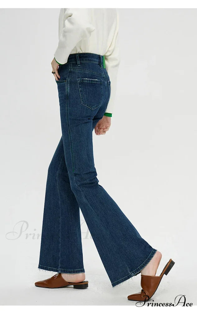 Stretch Flare High Waist Slim Ladies Casual Streetwear Denim Jean