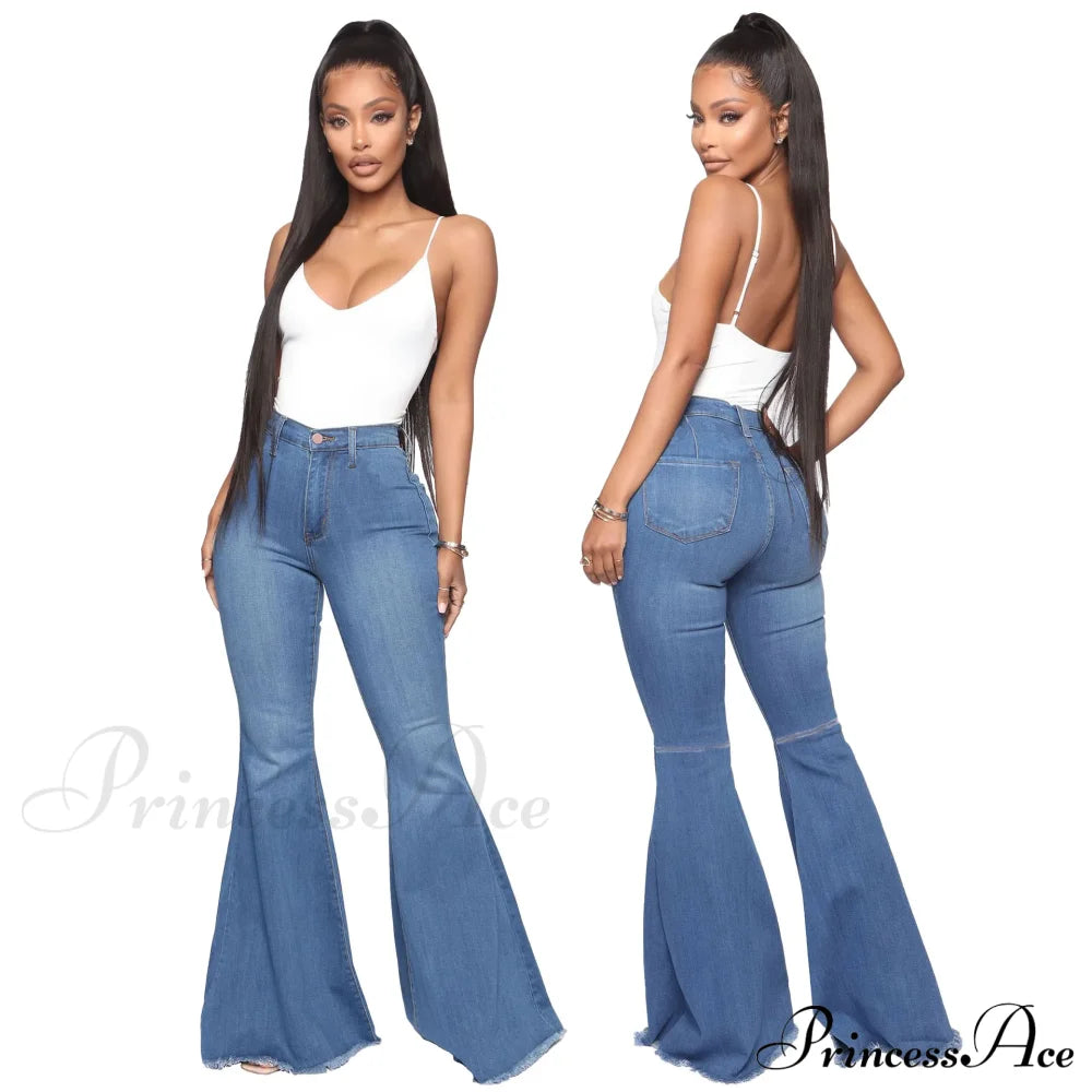 Stretch Slim Flare For Women Pink Bell Bottom 2024 High Waist Skinny Boot-Cut Denim Woman Jean