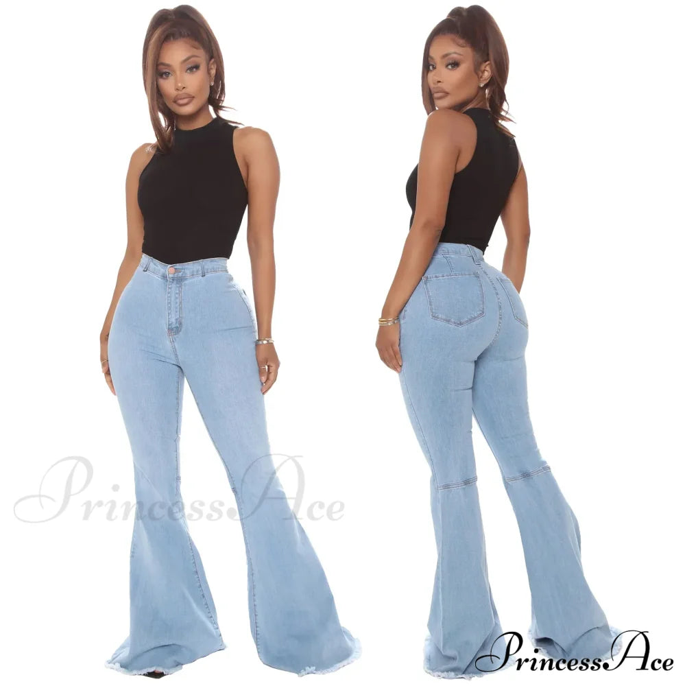 Stretch Slim Flare For Women Pink Bell Bottom 2024 High Waist Skinny Boot-Cut Denim Woman Jean