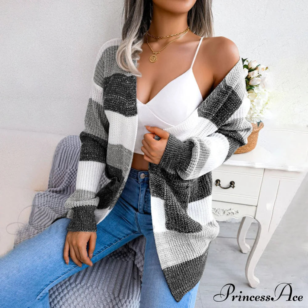 Striped Cardigan Coats