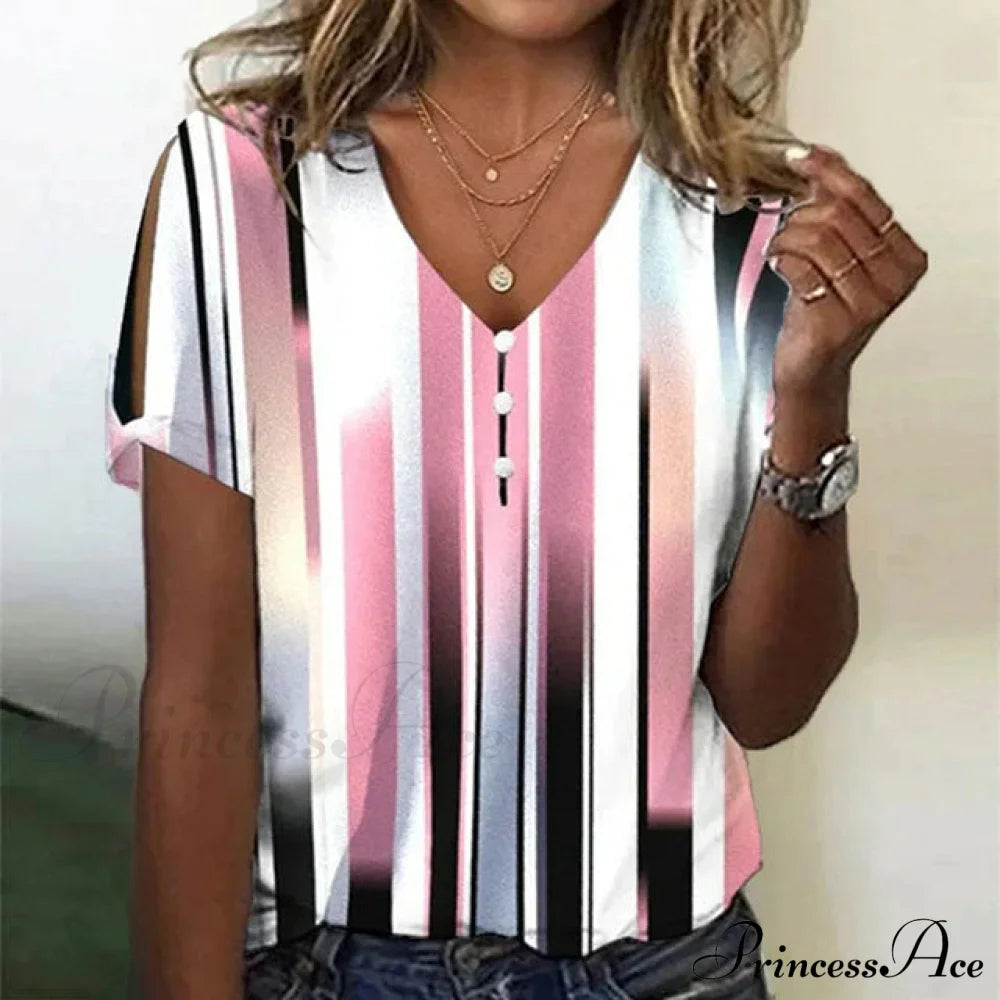 Striped Casual Blouse Blouses