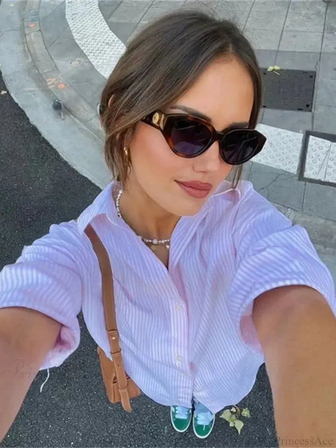 Striped Casual Office Blouse blouse-250223