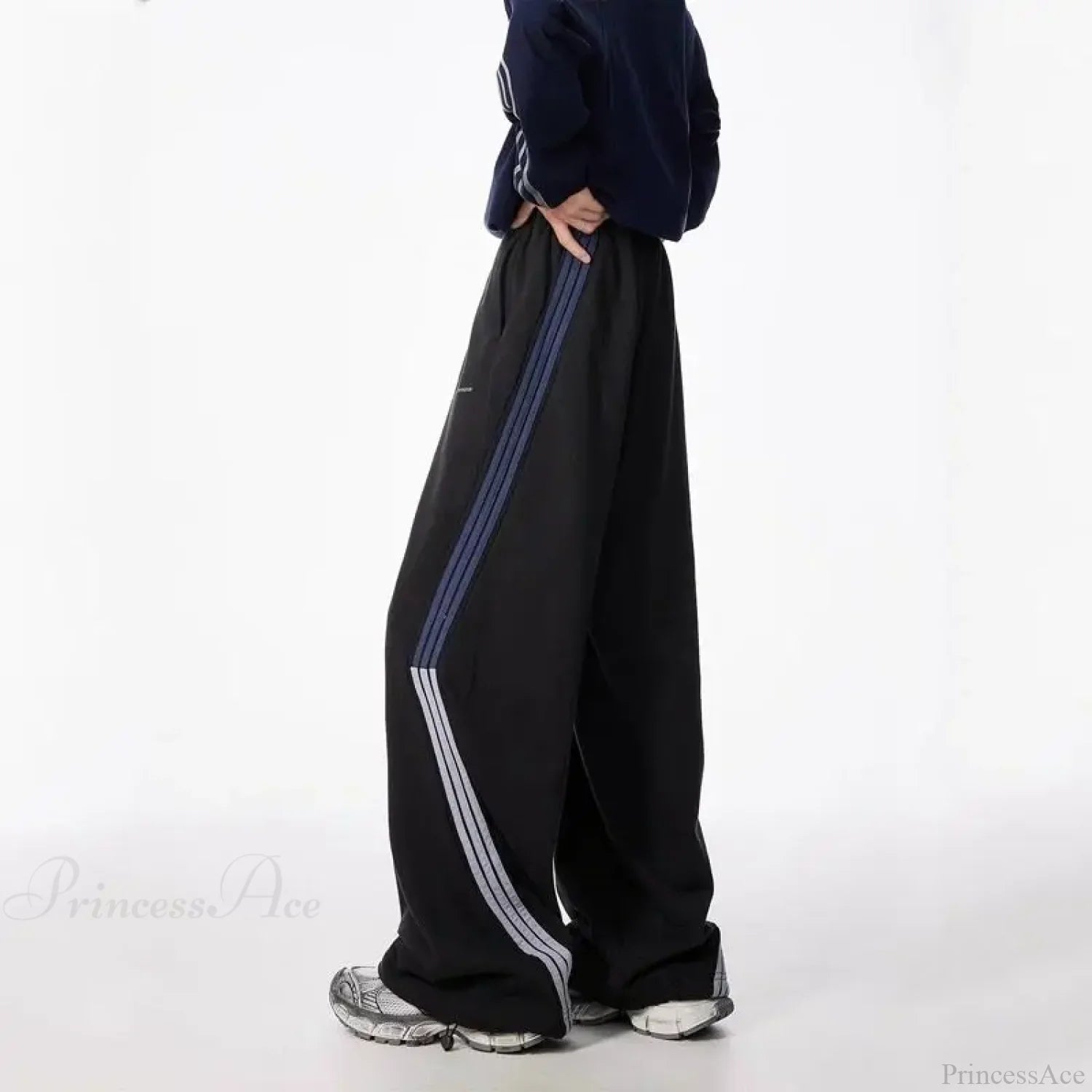 Striped Drawstring Vintage High Waist Pants