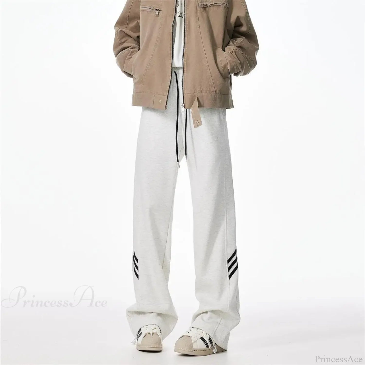 Striped Fleece Motion Loose Pants