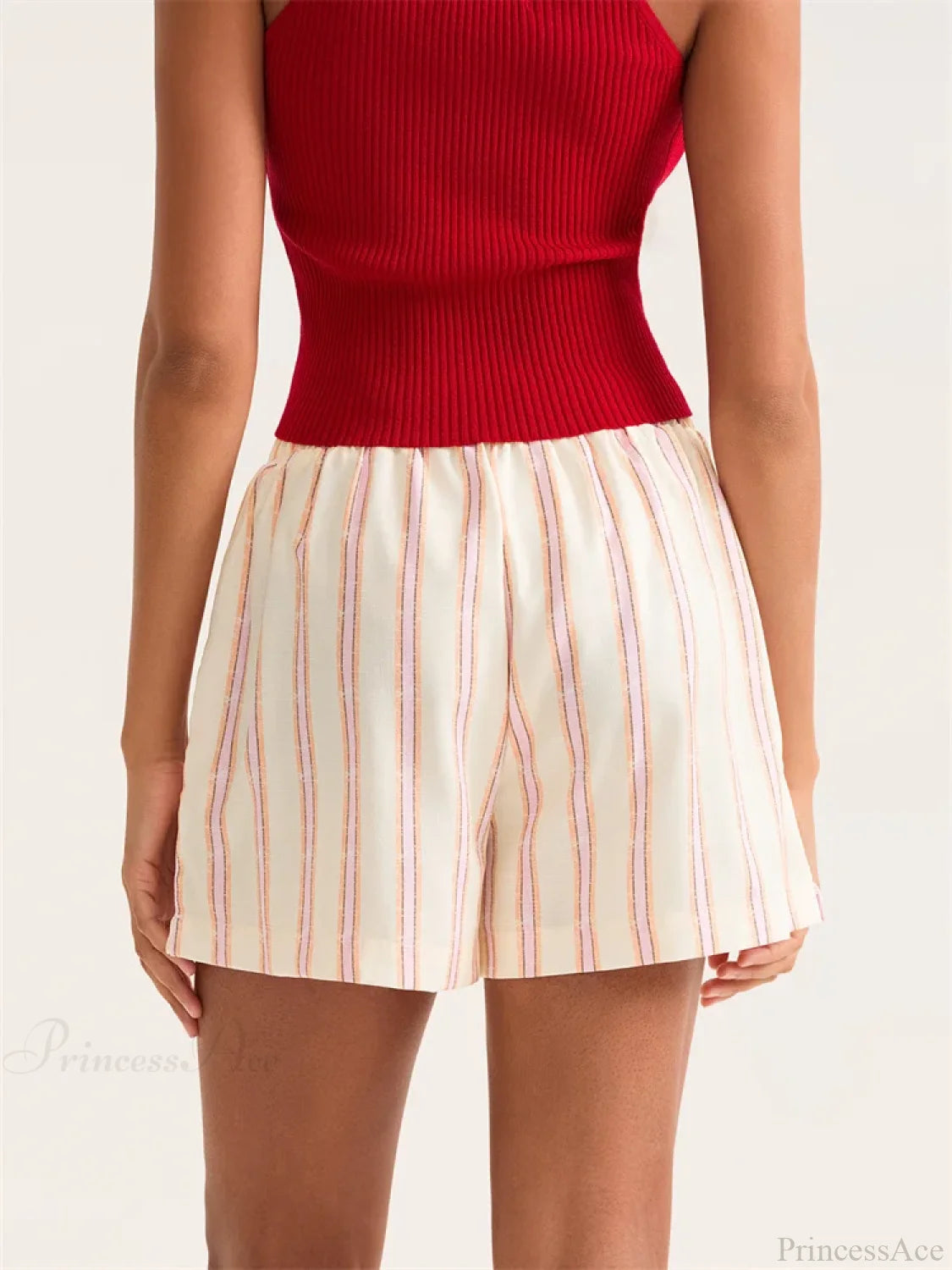 Striped Wide Leg Pocket Short short-250223