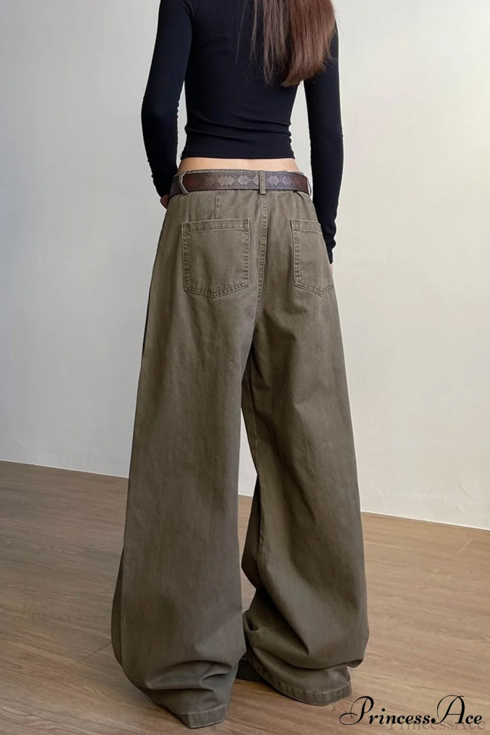 Structured Tailored Wide-Leg Cargo Pants