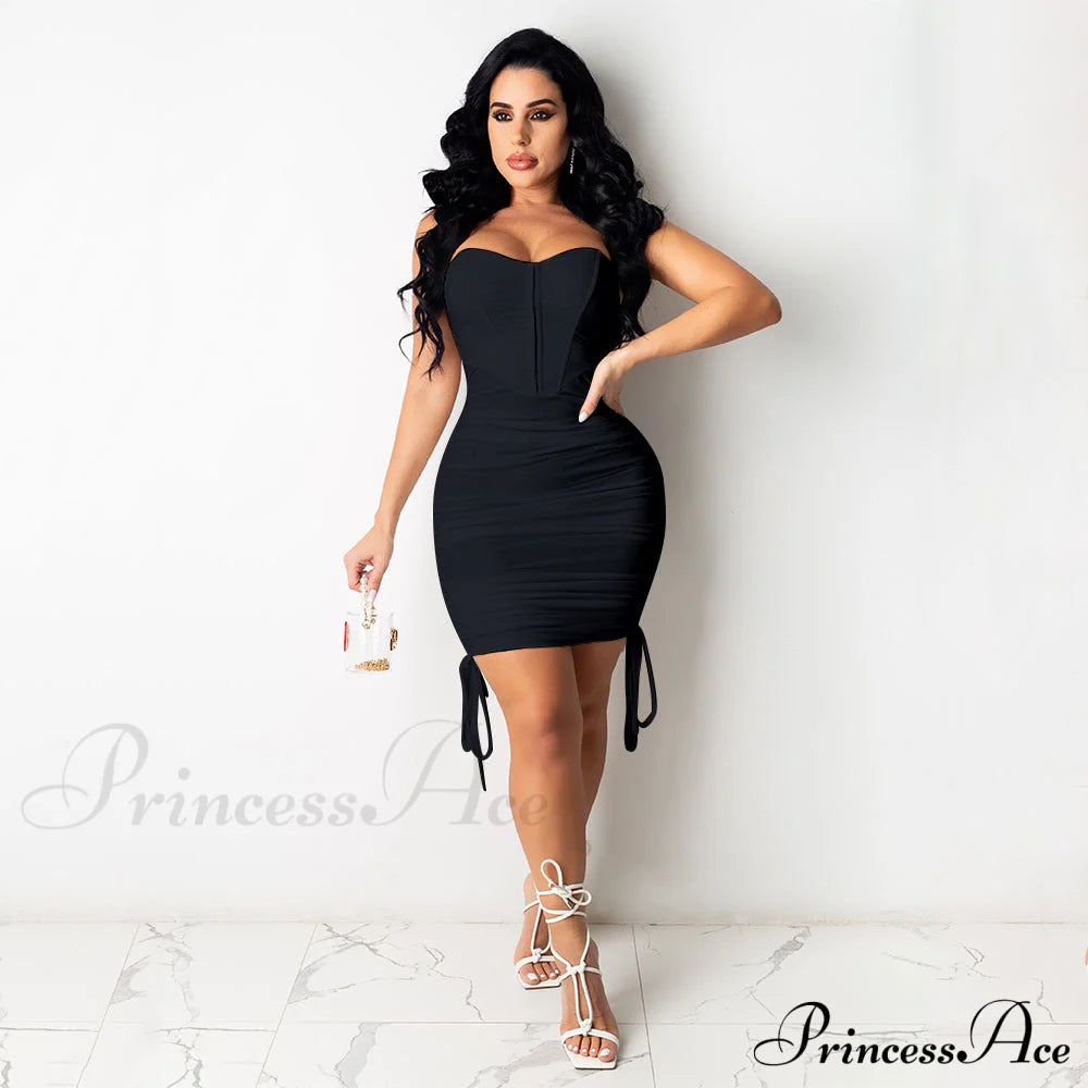 Stunner Status Stylish Strapless Mini Dress Black / S Dressy Dresses