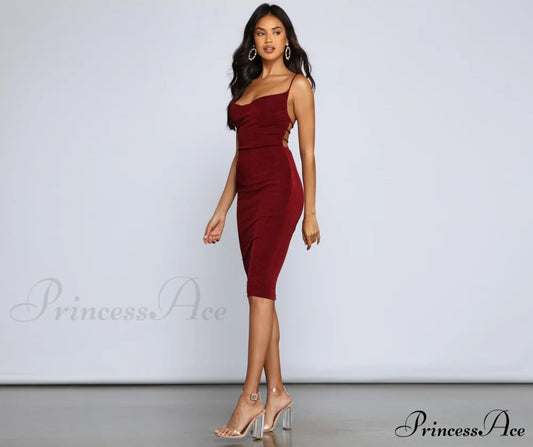 Stylish And Chic Slinky Knit Midi Dress - Lady Occasions