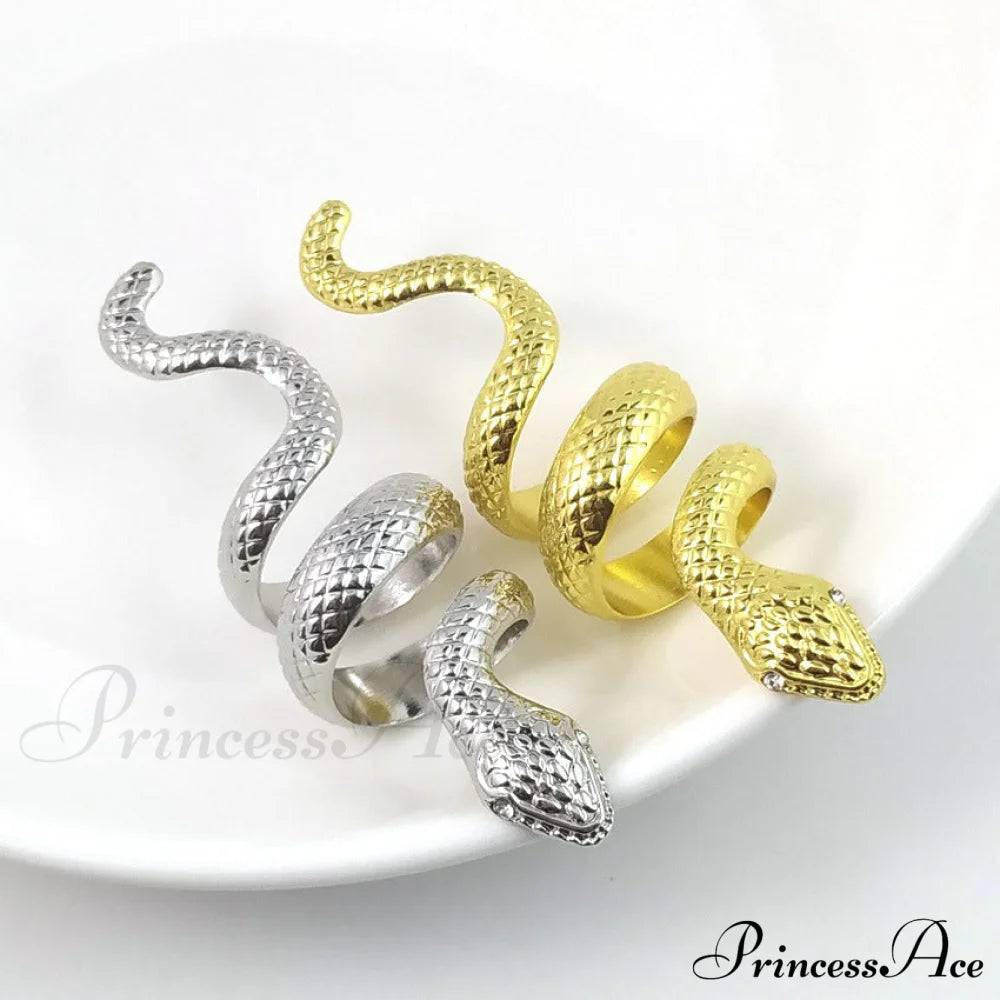 Stylish Exaggerated Metal Snake Ring