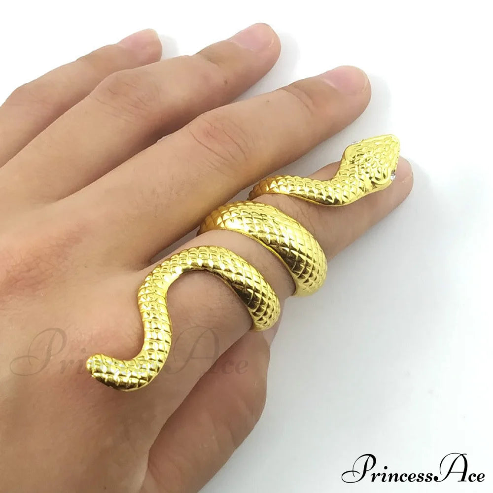 Stylish Exaggerated Metal Snake Ring