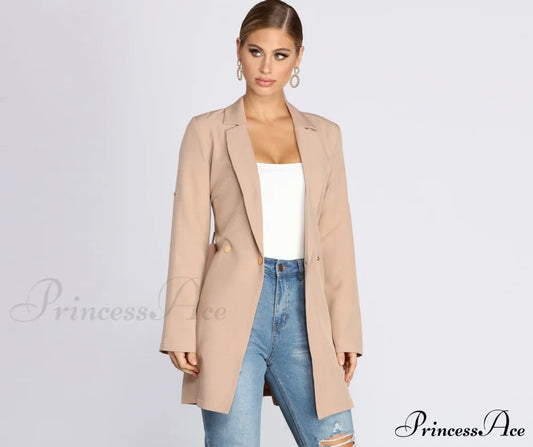 Stylish Trench Coat For Women Taupe / S Coats-L