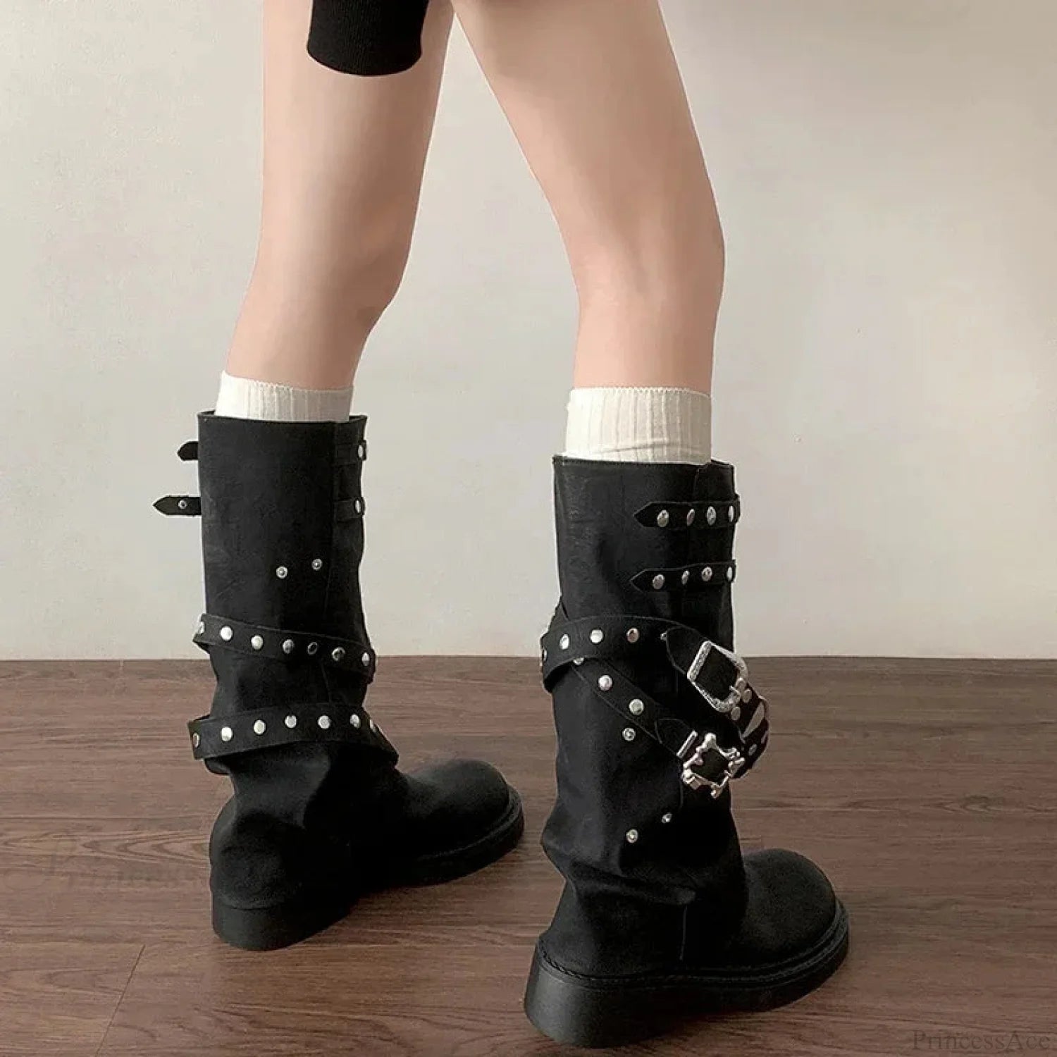 Stylist Rivet Rebel Gothic Tall Heel Platform Boot