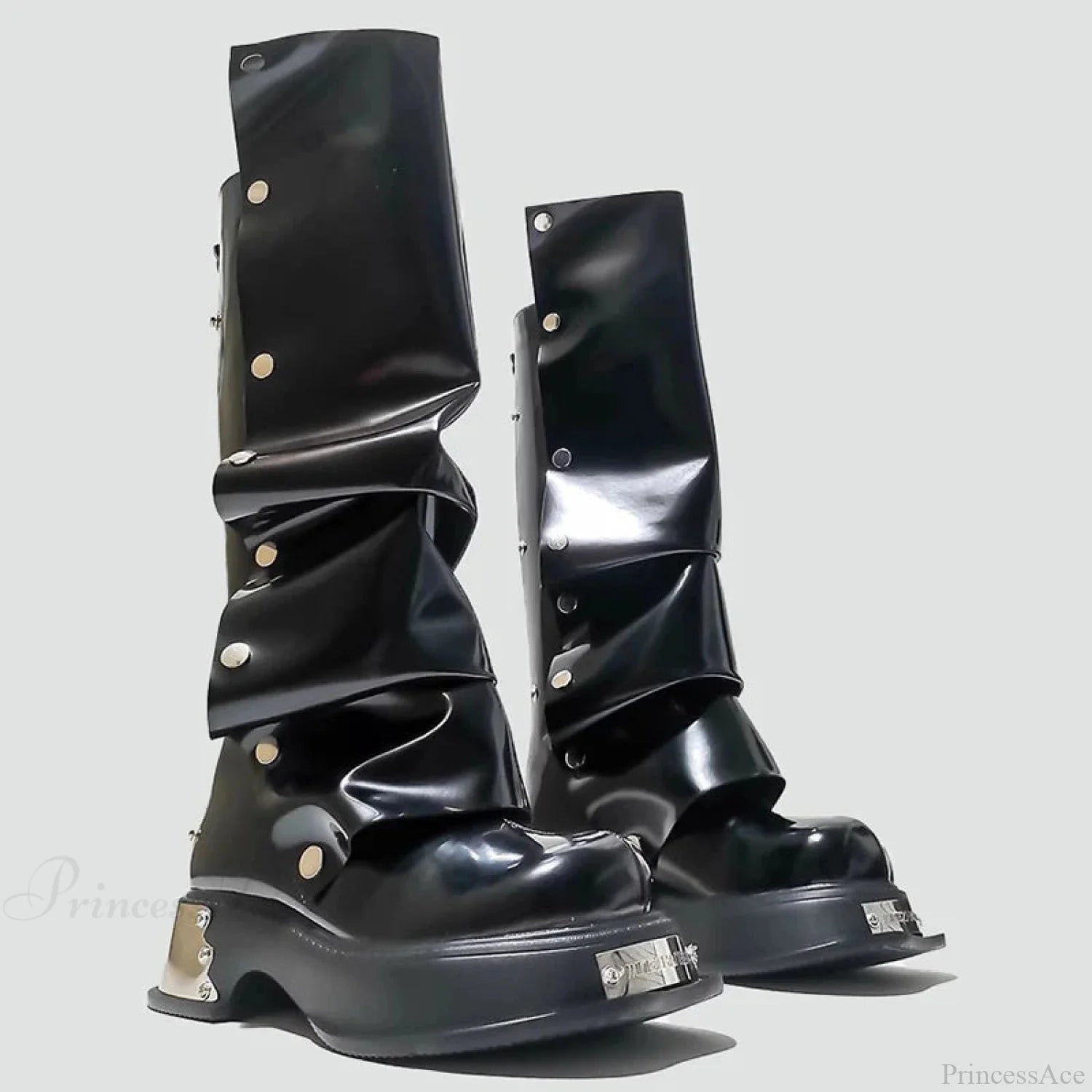 Stylistic Gothic Tall Elevated Rebel Boot