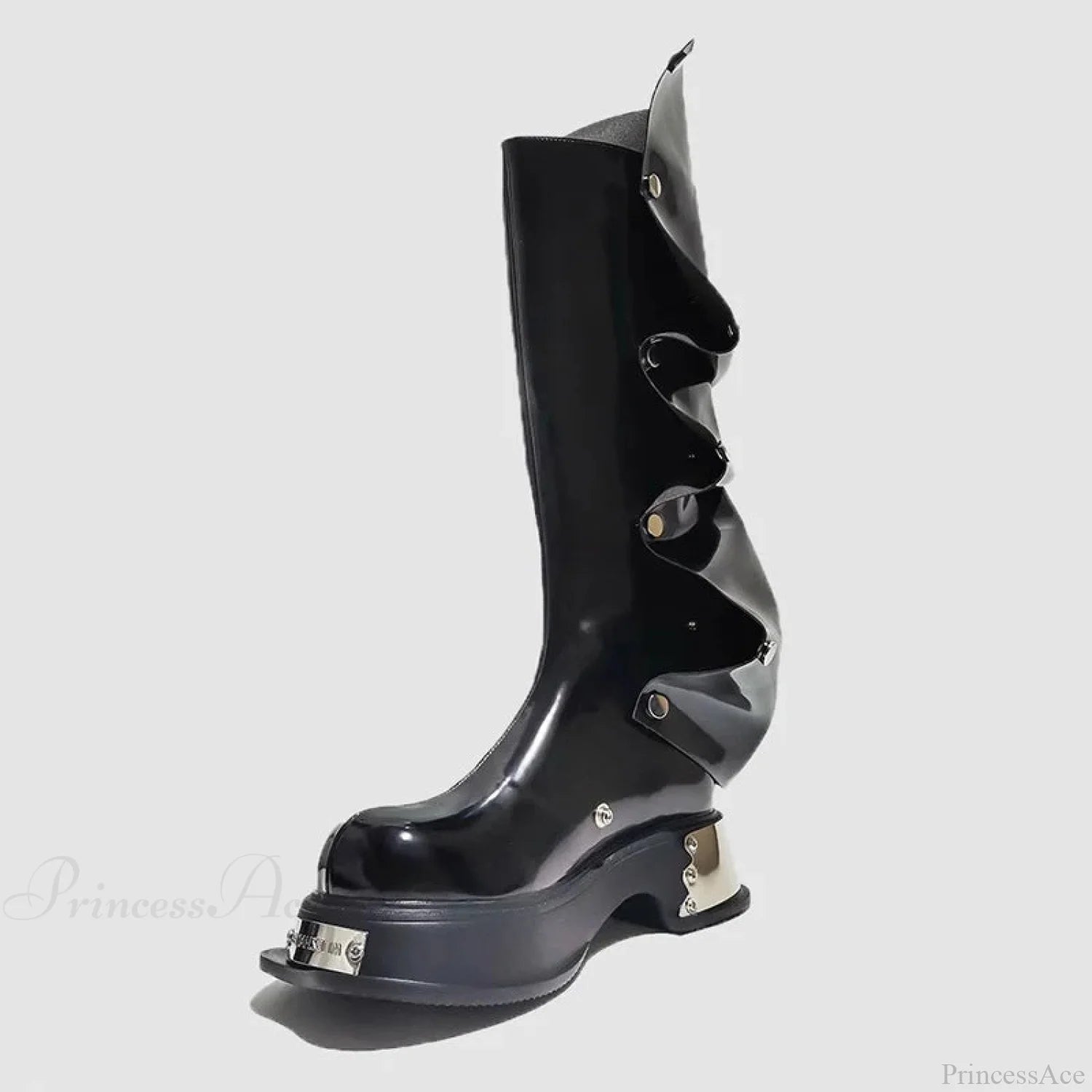 Stylistic Gothic Tall Elevated Rebel Boot