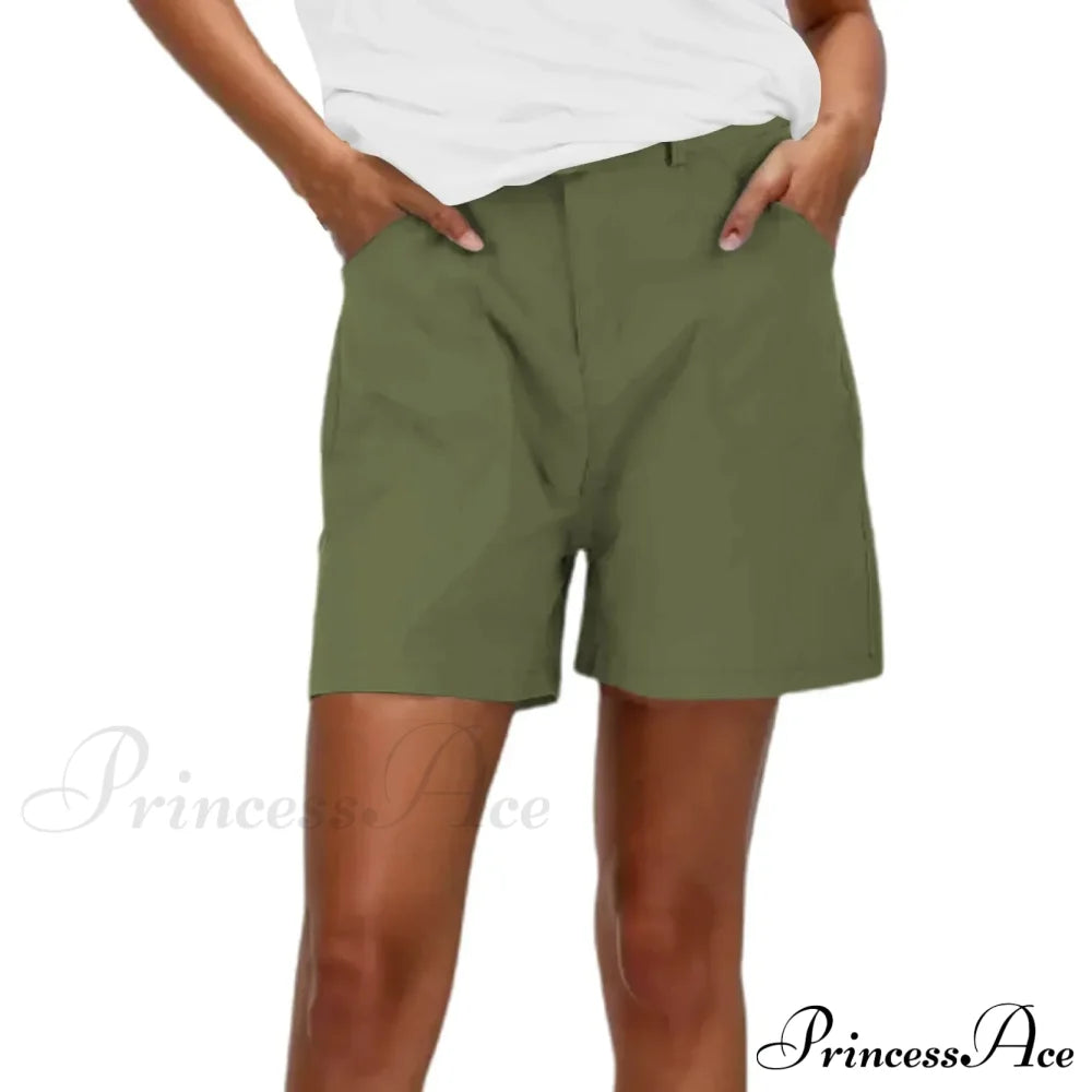 Summer Casual Chino Stretch Twill Regular Fit Hiking Short Green / S