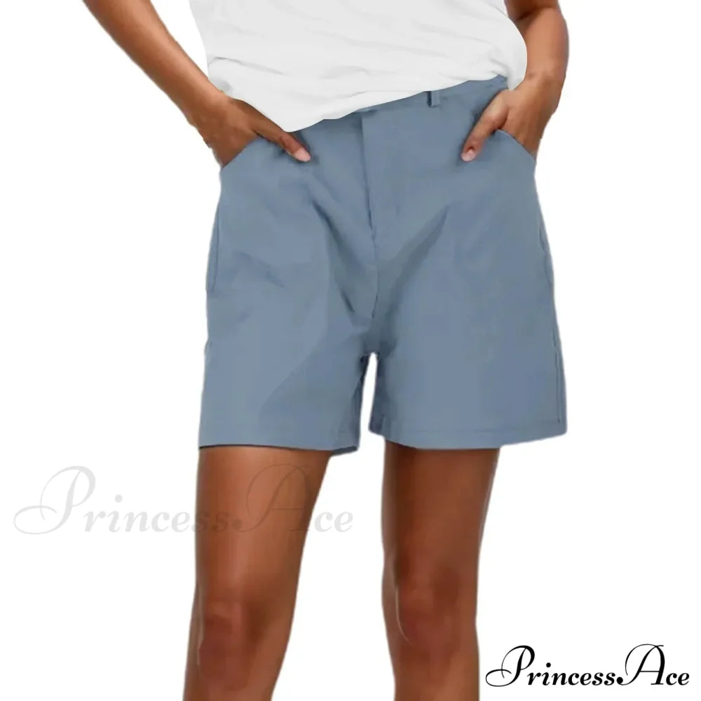 Summer Casual Chino Stretch Twill Regular Fit Hiking Short Light Blue / S