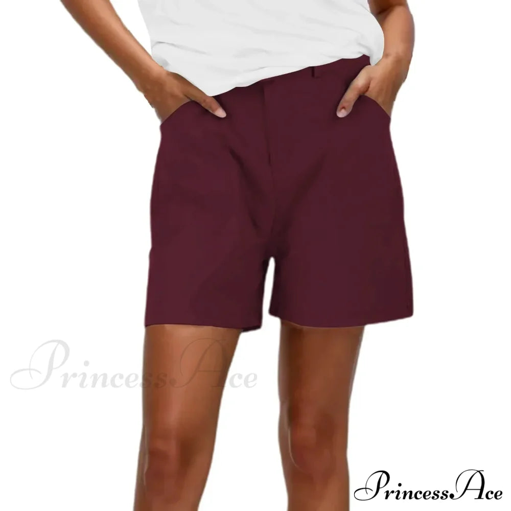 Summer Casual Chino Stretch Twill Regular Fit Hiking Short Red / S