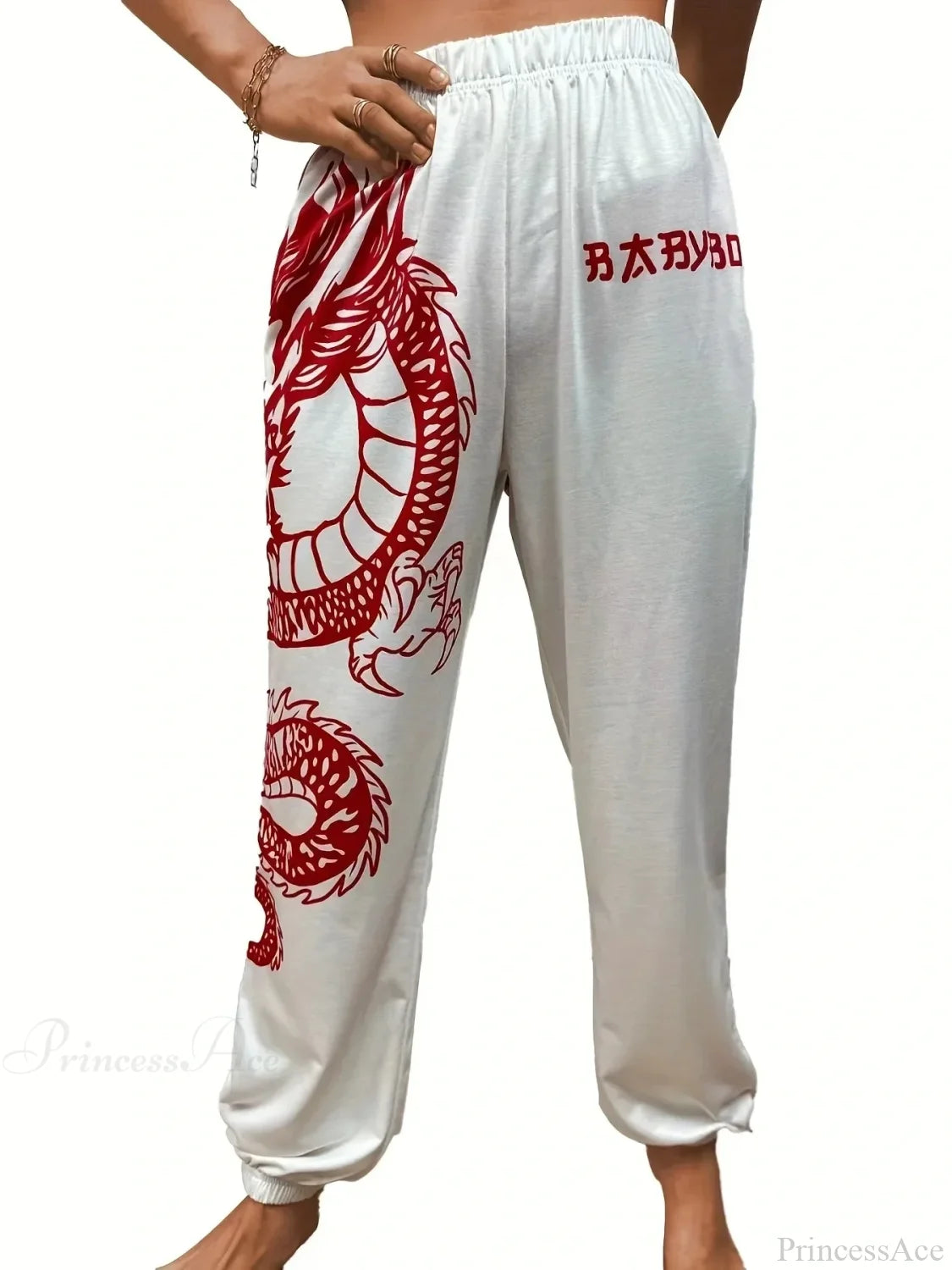 Summer Graphic High Waist Jogger Pants Red / S