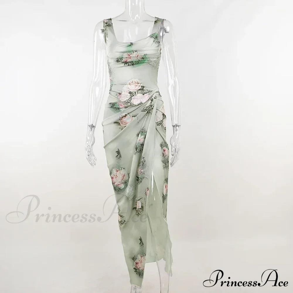 Summer Rose Printed Cultivate One’s Morality Fashion Suits Condole Belt Vest Tall Waist Sexy Open