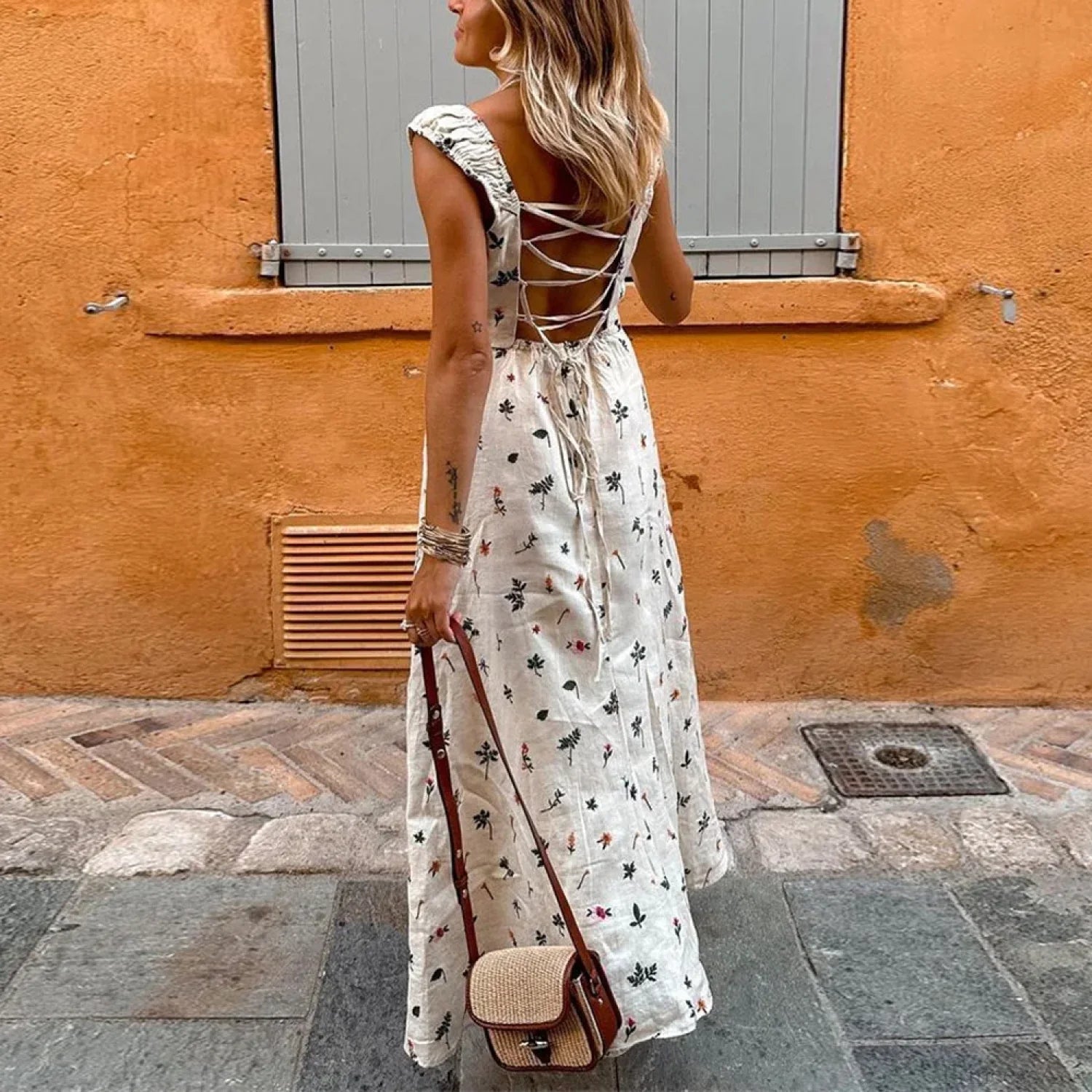 Summer Sexy Backless Sleeveless Long Dress bohodress-250126