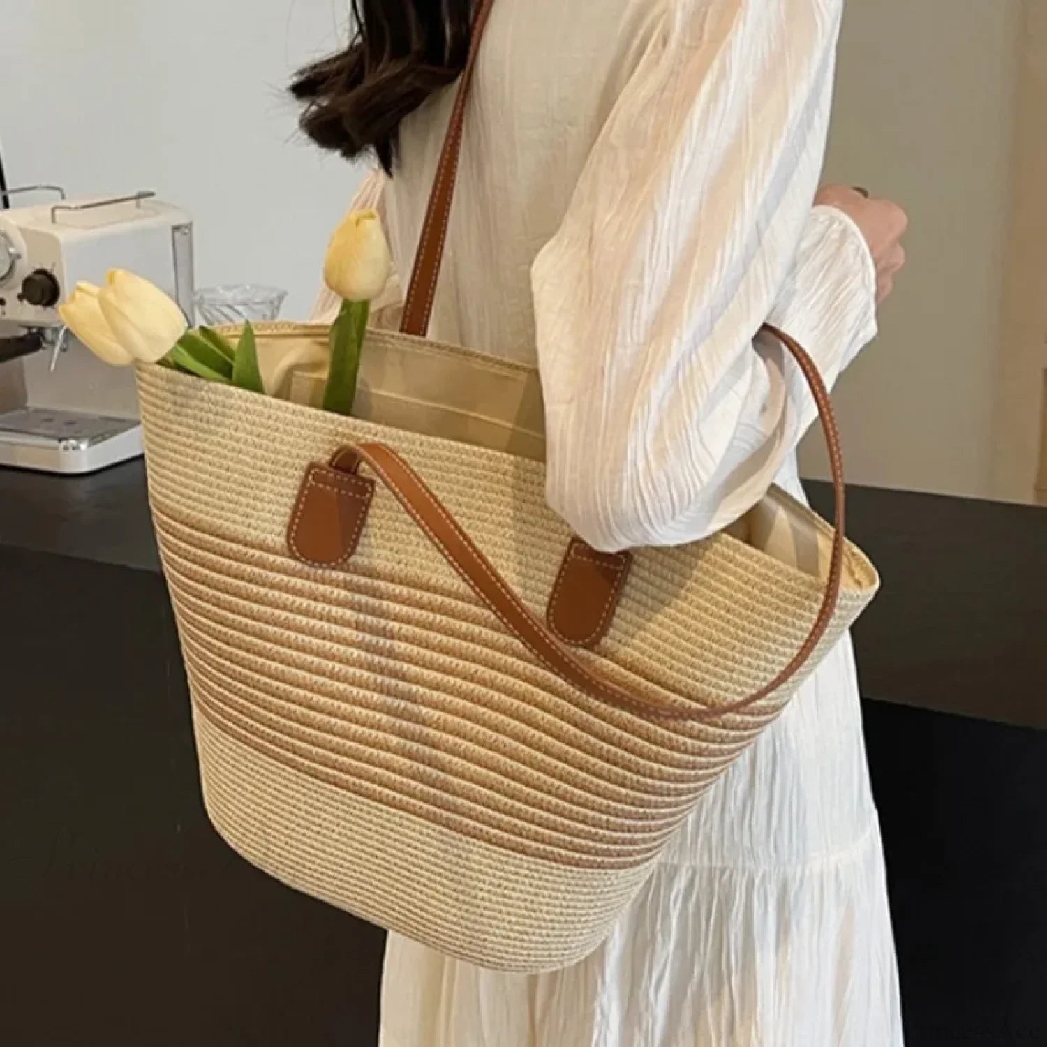 Summer Straw Bag Large Capacity Shoulder Bag shoulder-250126