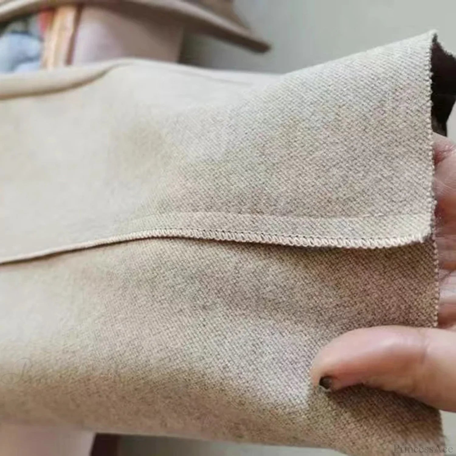 Super High Waist Wool Blend Warm Loose Cashmere Thick Woolen Pants