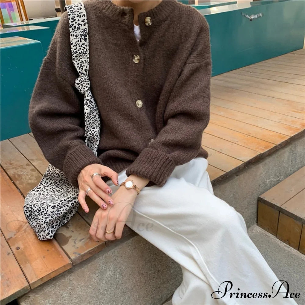 Sweaters Cardigans Warm Casual Arrival Solid Knitwear Loose Coat