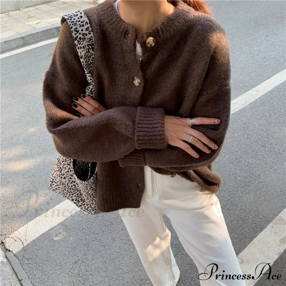 Sweaters Cardigans Warm Casual Arrival Solid Knitwear Loose Coat